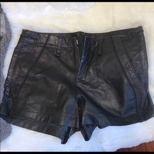 rag & bone Leather Shorts